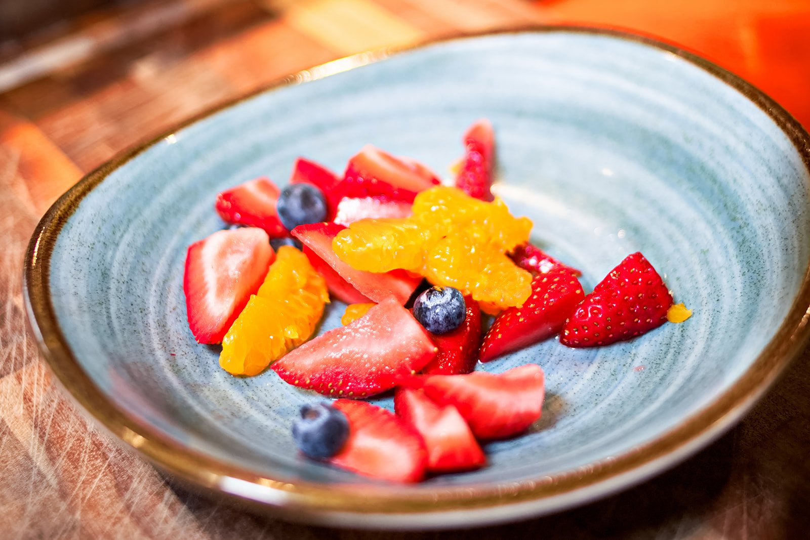 Fresh fruit plate dessert C&W Steakhouse Charlotte